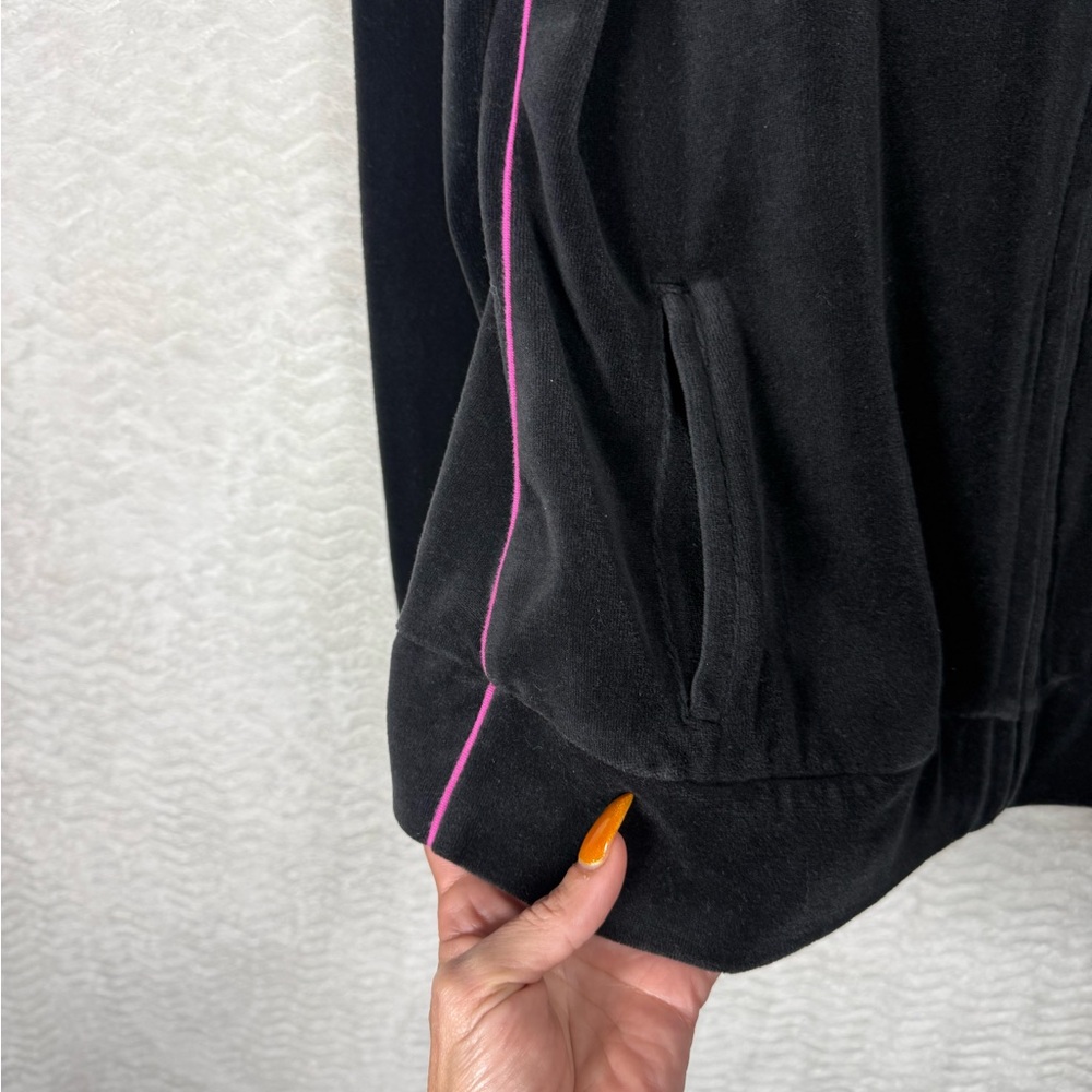 Caribbean Joe Black Velvet Jacket with Floral Collar - Picture 5 of 9